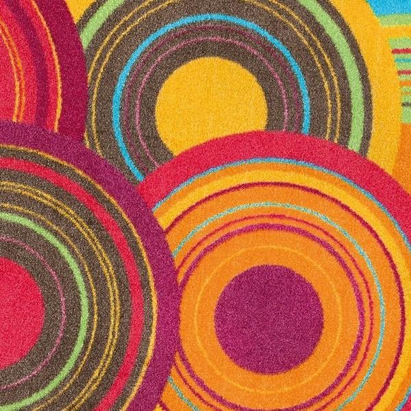 クリーンテックス・ジャパン ラグ 洗える 円形 派手 カラフル 70×120cm