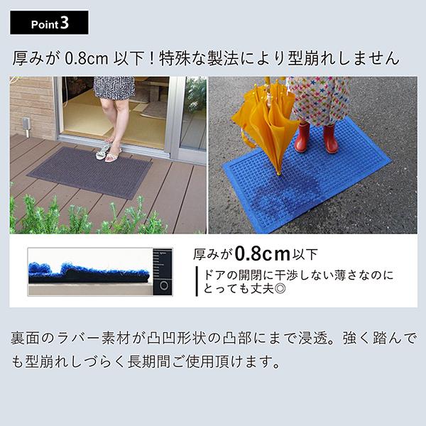 玄関マット 吸水 速乾 62×88cm 雨の日 雨天 梅雨 雪 ドアマット 防炎