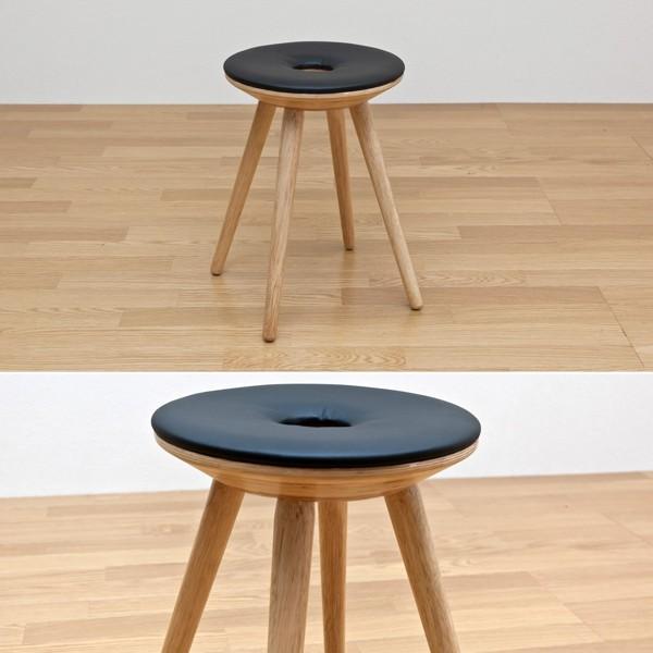 スツール おしゃれ ドーナツ型 デザイン 木製 椅子 クッション座