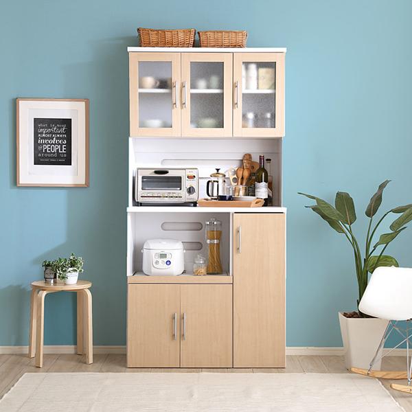 食器棚 大容量 キッチンボード 収納庫 大型 北欧 おしゃれ コンセント