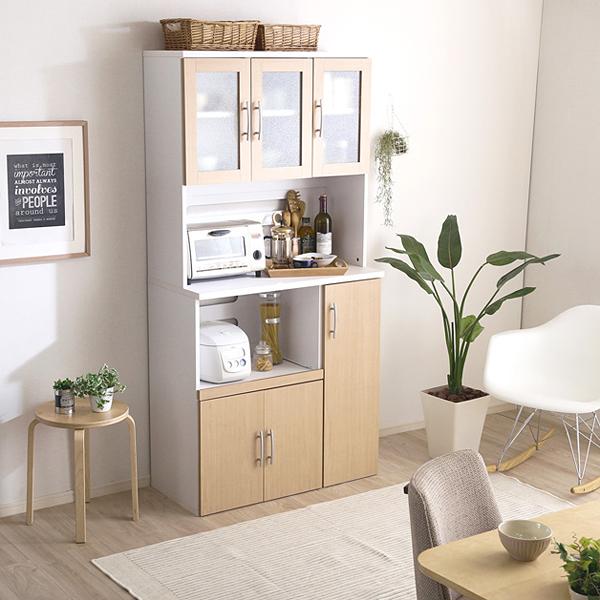 食器棚 大容量 キッチンボード 収納庫 大型 北欧 おしゃれ コンセント