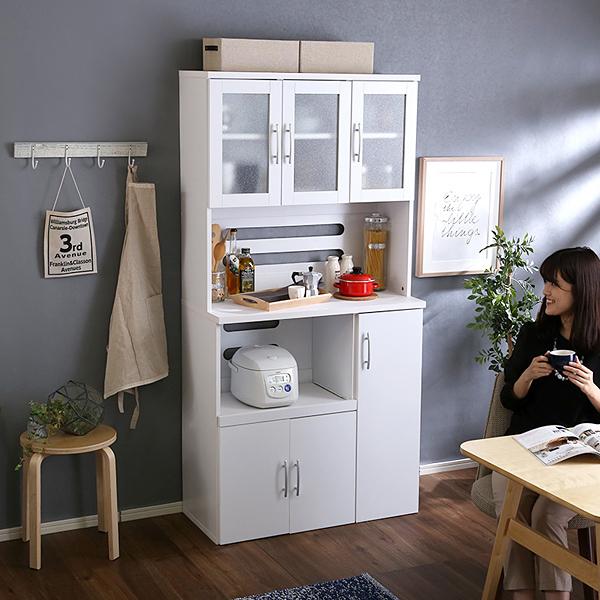 食器棚 大容量 キッチンボード 収納庫 大型 北欧 おしゃれ コンセント