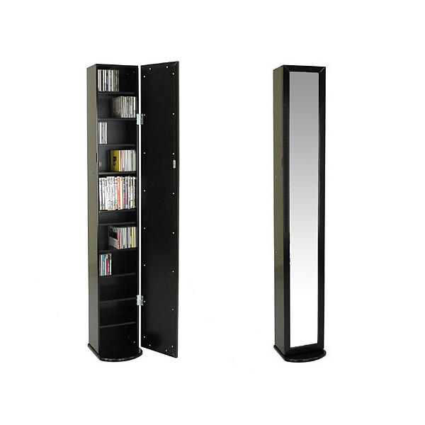 スリム収納 鏡付き ミラーつき CD DVD ラック : うさぎ屋 インテリア