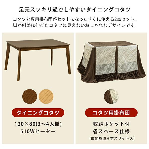 サカベ こたつセット こたつ 掛布団 ダイニング用 コタツテーブル 120