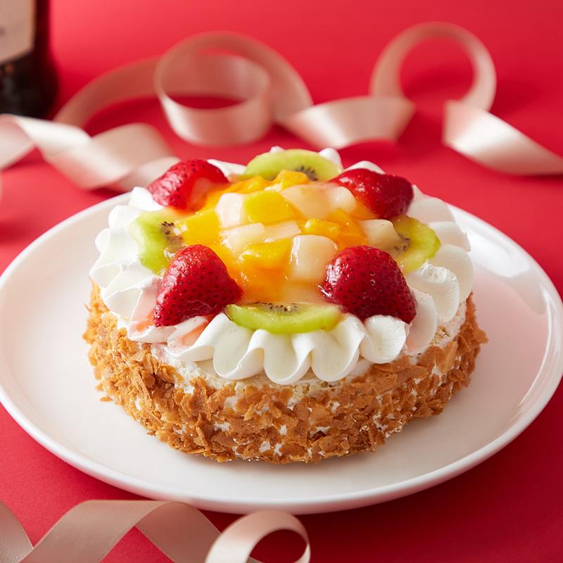 フルーツケーキ ショートケーキ ホールケーキ 5号 サイズ 果物 白桃 黄