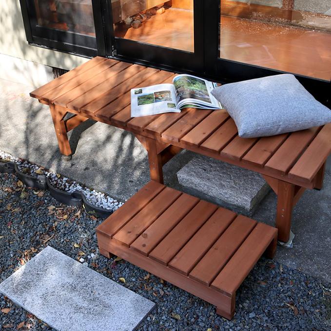 ベンチ ステップ台 セット 屋外 おしゃれ 木製 庭 ガーデニング ベンチ ステップ台 セット 屋外 おしゃれ 木製 庭 ガーデニング