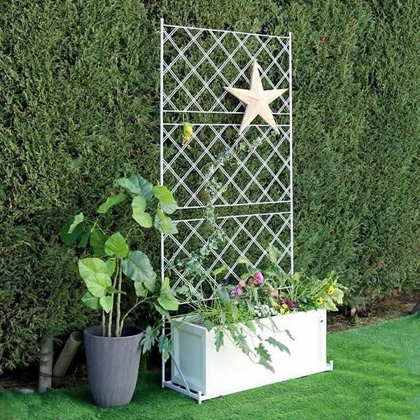 グリーンカーテン フェンス ガーデニング ガーデンフェンス 庭 グリーンフェンス 園芸用品 蔦 植物 蔓 ツル 薔薇 バラ ローズ 植物 プランター台座付き 白 黒_10
