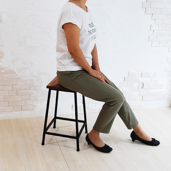 スツール おしゃれ 北欧 木製 椅子 低い ロータイプ 軽い アイアン