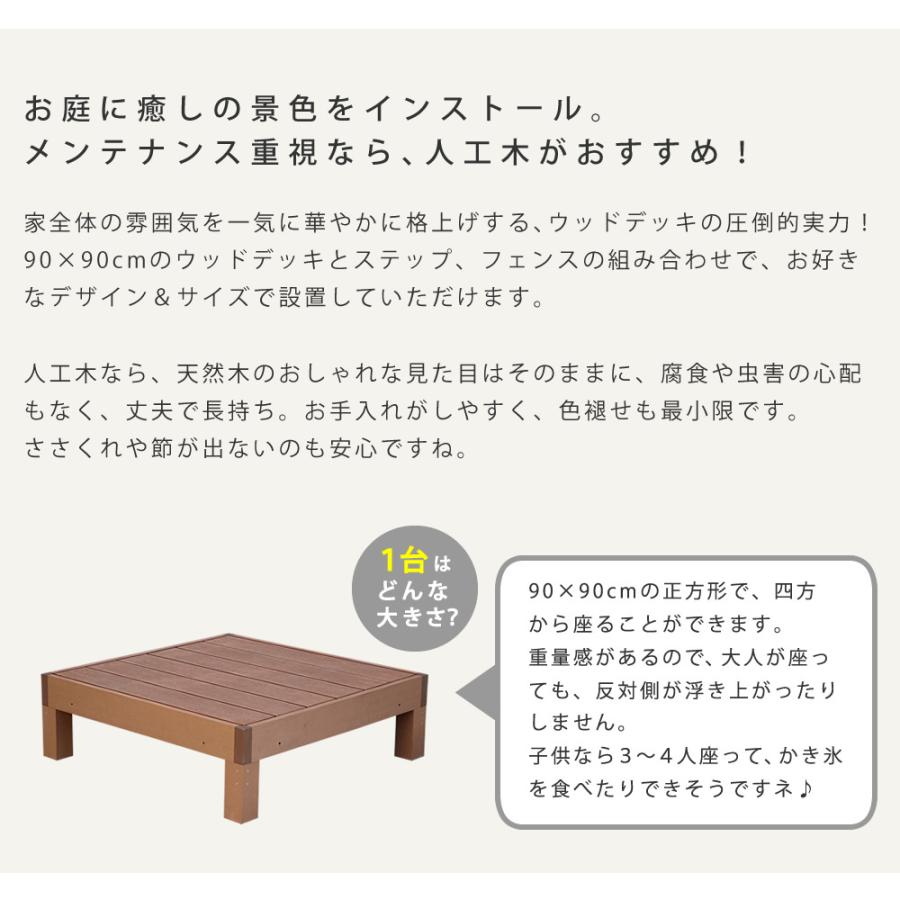 ウッドデッキ 人工木 ステップ台 セット diy 縁台 腐らない 長持ち 錆びない サビない メンテナンスフリー 丈夫 ガーデニング 縁側 軒先 庭 玄関 テラスの画像