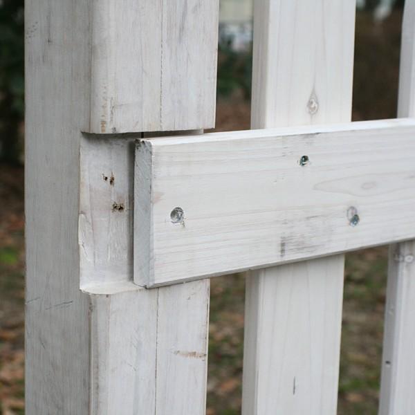 ピケットフェンス 木製 ホワイト ブラウン 木 ガーデンフェンス 柵