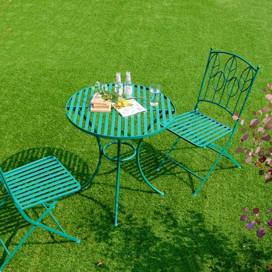 ガーデンセット 3点 ガーデンテーブル ガーデンチェア 円形 丸型  