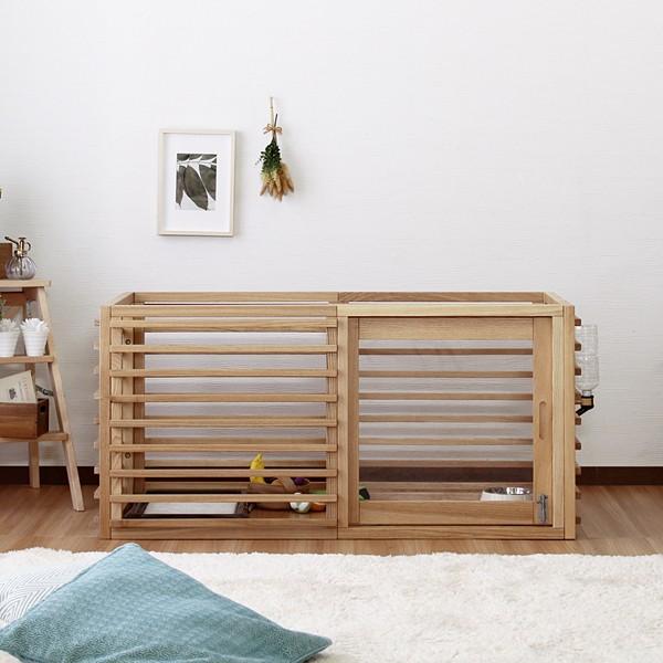 ペット用品セット ケージ・アクセサリー スタンザインテリア ペットケージ 犬小屋 サークル 天然木製