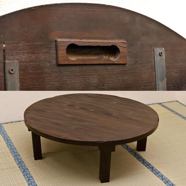 ちゃぶ台 折りたたみ おしゃれ 丸 レトロ 木製 テーブル 100cm