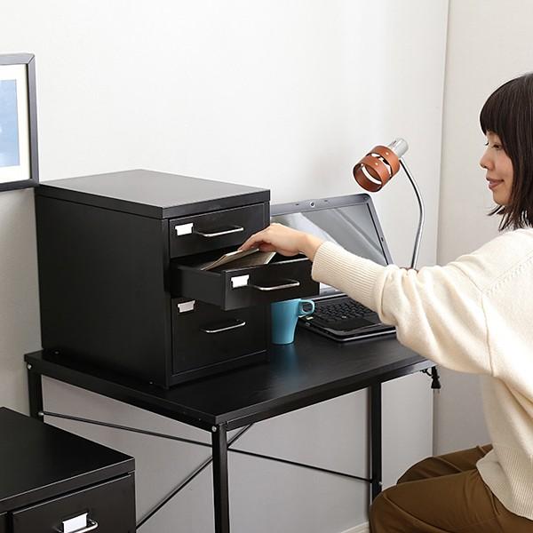 ホームテイスト 卓上キャビネット 収納ケース スチールボックス