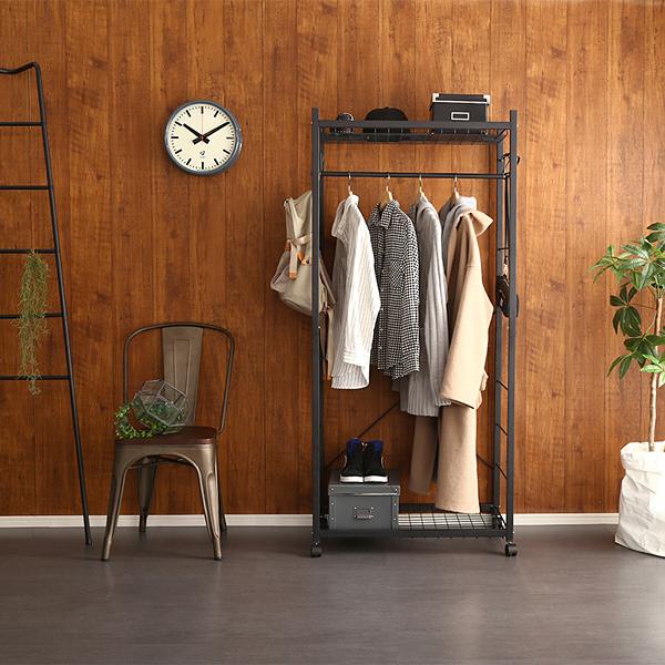 ホームテイスト（HOME taste） ハンガーラック スリム ブラック 黒