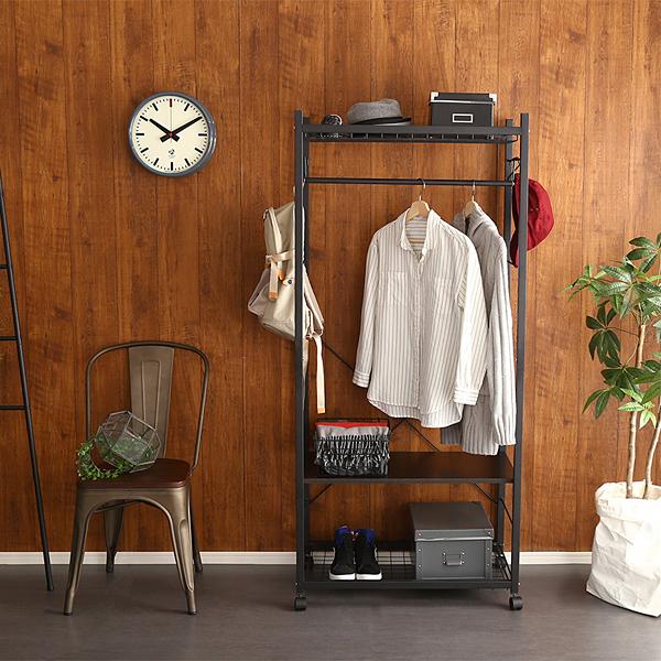 ホームテイスト（HOME taste） ハンガーラック スリム ブラック 黒