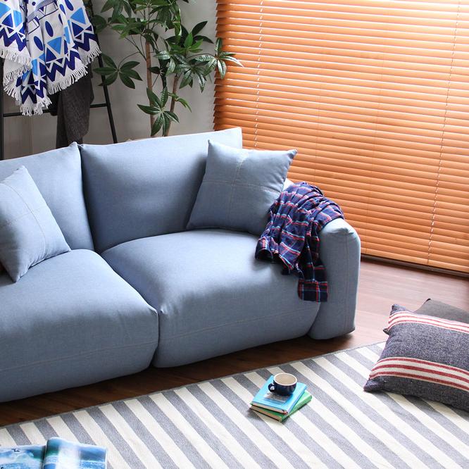 ホームテイスト（HOME taste） ソファ 2人掛け デニム風 デニム生地