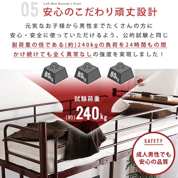 ロフトベット　パイプベット　赤　 BTM 【5のつく日☆全品最大500円OFF配布】ロフトベッド パイプベッド