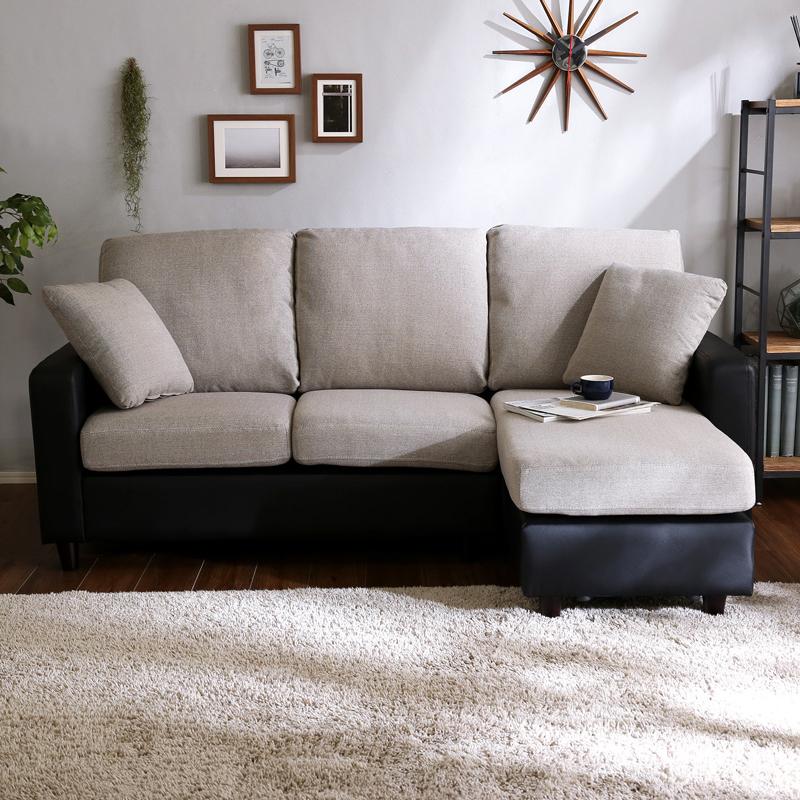 ホームテイスト（HOME taste） カウチソファ 3人掛け 布地