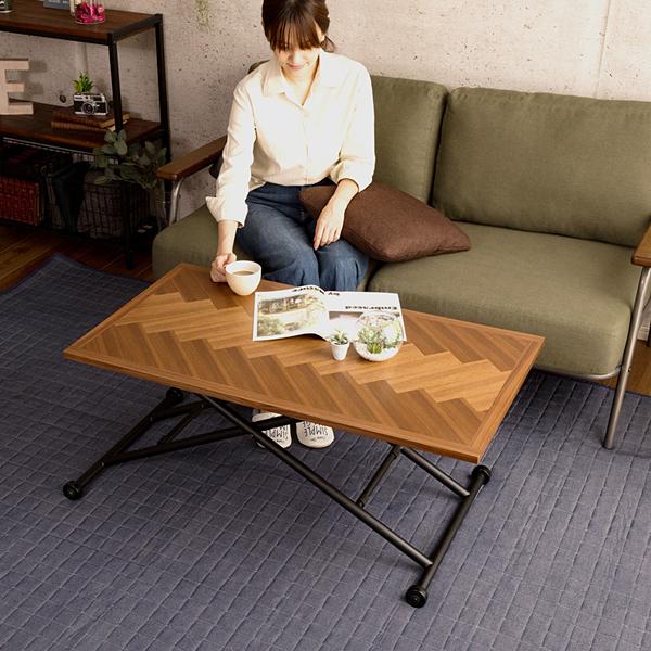 テーブル 昇降式 ダイニング リビング デスク 机 おしゃれ 北欧 カフェ