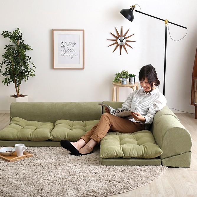 フロアソファ セット 北欧 三人掛け ローソファ : うさぎ屋