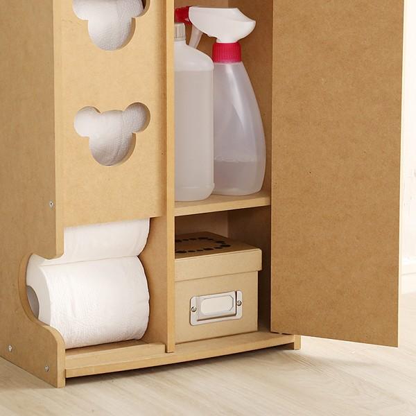 トイレラック スリム 薄型 トイレットペーパー 収納庫 トイレ用品 扉付き おしゃれ かわいい