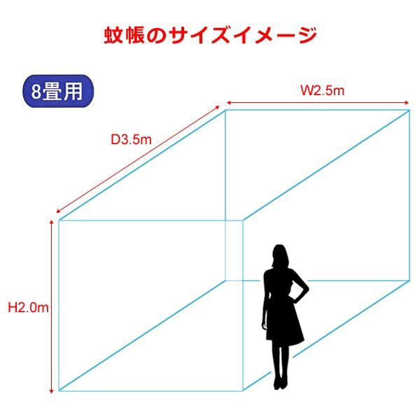 蚊帳 8畳 ダブル 大人2人 添い寝 子ども 吊下げ式 日本製 国産