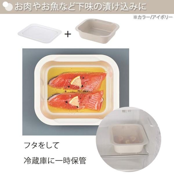 コランダー バット ざる 長方形 Mサイズ 水切り 電子レンジ対応 ふた