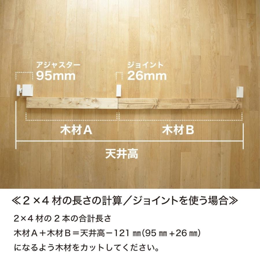 突っ張り収納 2×4材用 接合 DIY ラブリコ ジョイント : うさぎ屋