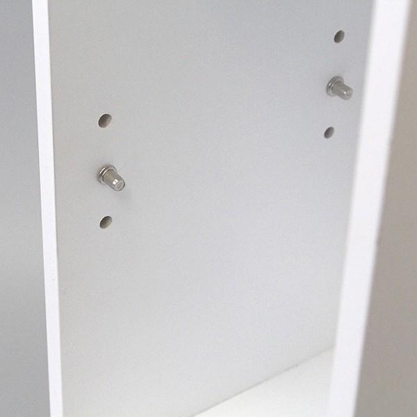 トイレラック 収納棚 スリム おしゃれ 生理用品 扉つき 2段 可動棚 白 ホワイト 北欧 取っ手付き 掃除用具入れ トイレ掃除ブラシ入れ 収納棚 | ブランド登録なし | 03