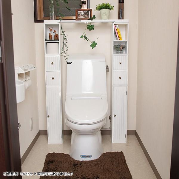 トイレラック 収納棚 スリム おしゃれ 生理用品 扉つき 2段 可動棚 白