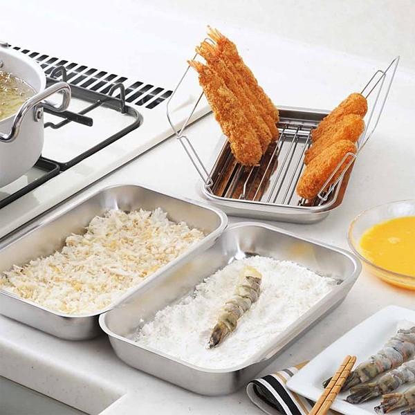 揚げ物用バット ステンレスバット 料理 トレー セット : うさぎ屋