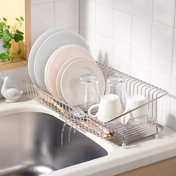 水切りラック ステンレス製 レギュラータイプ 幅45.5cm 楽天市場】【送料無料】流れる 突っ張り 水切りラック ステンレス 幅