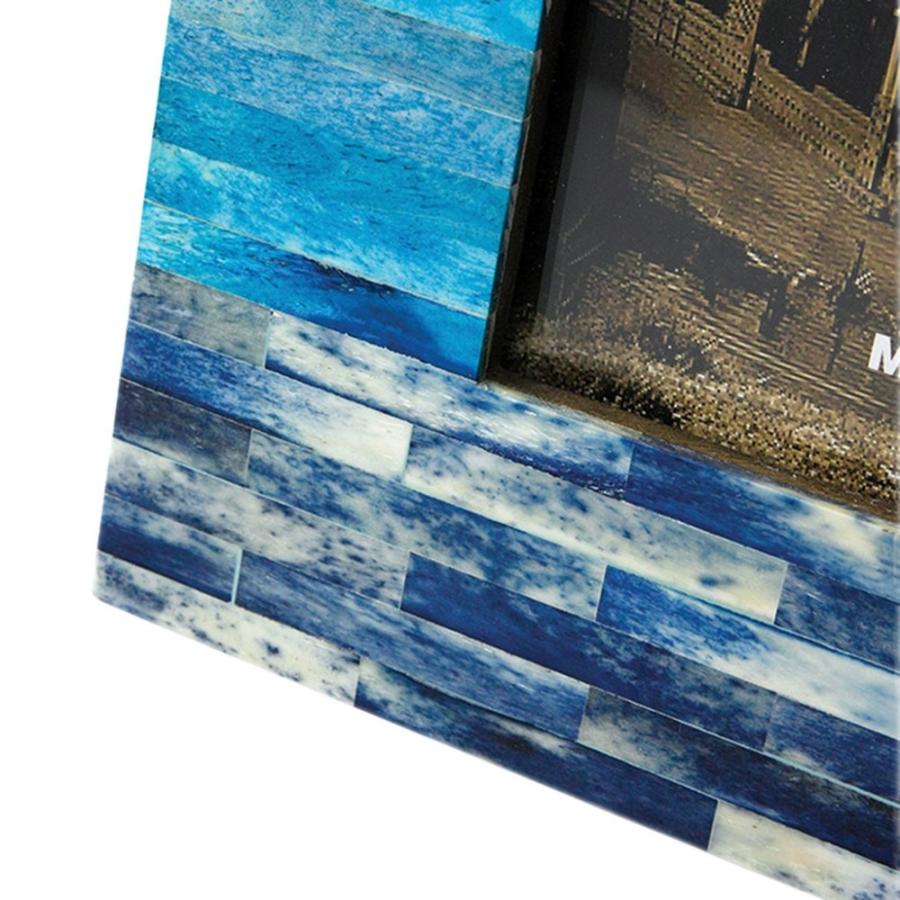 フォトフレーム 写真立て 北欧 おしゃれ モザイク タイル 青 ブルー