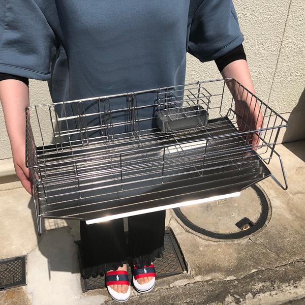 水切りラック 水切りカゴ かご スリム ステンレス 省スペース 大容量 シンク横 マンション 置き型 水切りトレー フック 水あか 付きにくい ケース 日本製 燕三条_17