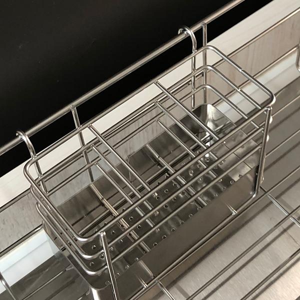 水切りラック 水切りカゴ かご スリム ステンレス 省スペース 大容量 シンク横 マンション 置き型 水切りトレー フック 水あか 付きにくい ケース 日本製 燕三条_4