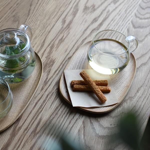 トレイ 木製 トレー お盆 滑りにくい 滑り止め加工 楕円形 おしゃれ