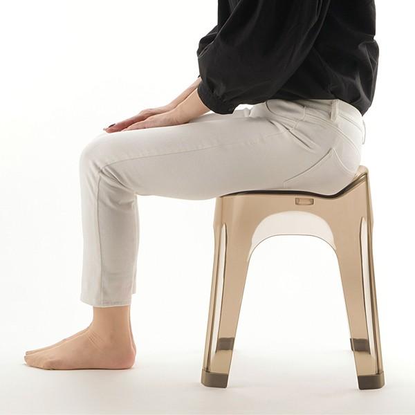 風呂椅子 35cm 座高 高さ 腰掛け バスチェア バススツール 透明 クリア