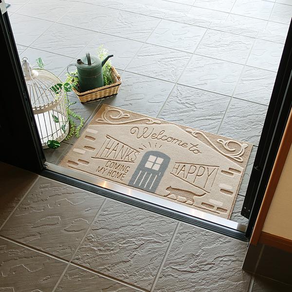 玄関マット 薄い 薄型 屋外 ドアマット おしゃれ 洗える 北欧 猫 ネコ