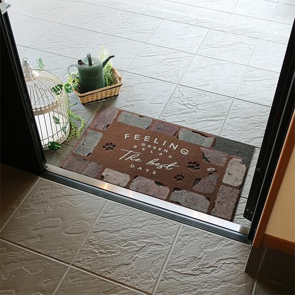 玄関マット 薄い 薄型 屋外 ドアマット おしゃれ 洗える 北欧 猫 ネコ