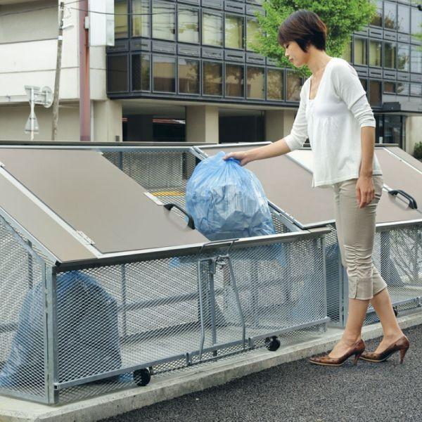 ごみ置き場 ごみ捨て場 マンション アパート 会社 ゴミ箱 業務用 屋外 ごみ箱 ふた付き キャスター付き ラク折りくん800｜usagi-shop｜03