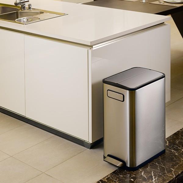 ゴミ箱 30L スタイリッシュ おしゃれ キャスター付き 持ち手 両開き 省スペース EKO