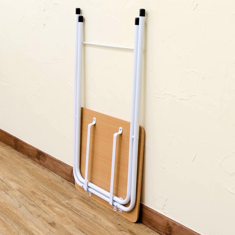 配送込み単品折り畳み長いテーブルシェルフ付き 古木調折りたたみテーブル 幅105cm【Dice】ダイス(ヴィンテージ