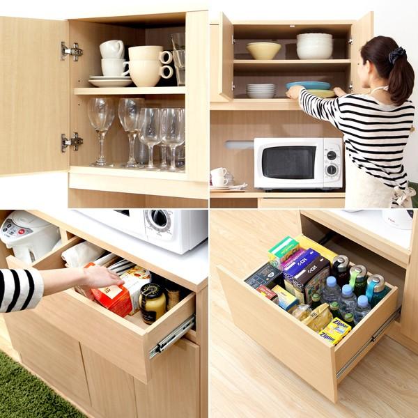 食器棚 完成品 レンジ台 おしゃれ 収納 100cm幅 北欧 キッチンボード