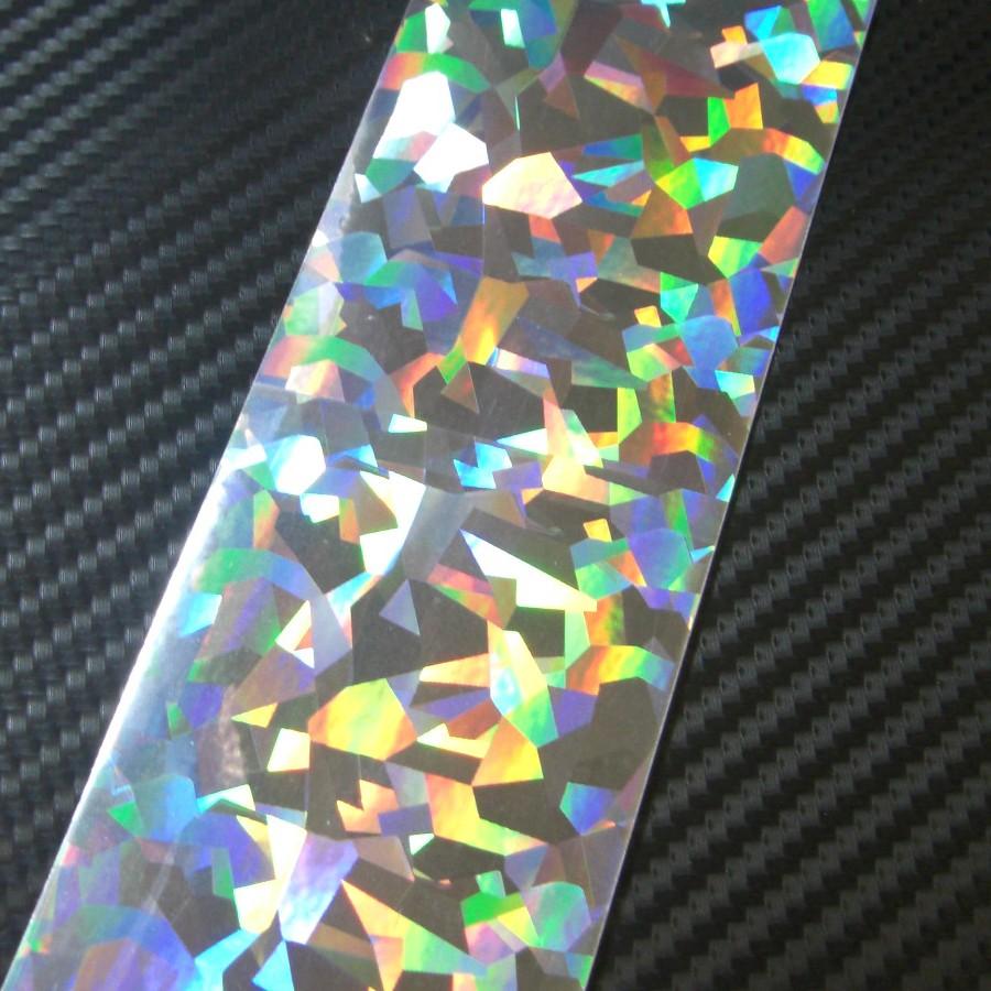 ホログラムシート クラッシュシルバー 5cmx30cm 1枚(粘着性シール