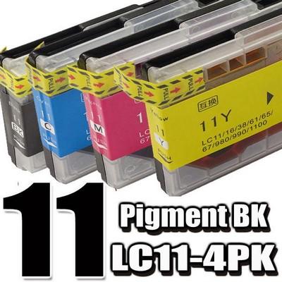 互換品 プリンターインク ブラザー LC11-4PK 4色セット 顔料ブラック 互換 インクカートリッジ | ブラザー工業