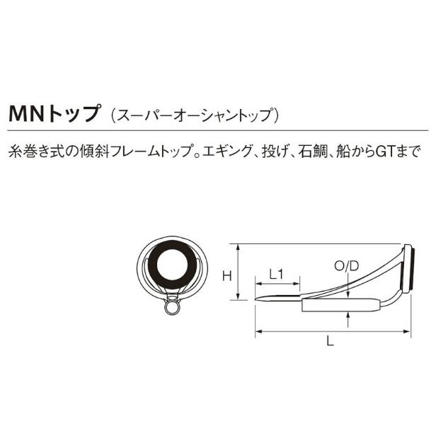 T-MNST 6-2.0 トップガイド SICガイド チタンフレーム スーパーオーシャントップ FUJI 富士工業 ロッドメイキング W15｜usagi｜03