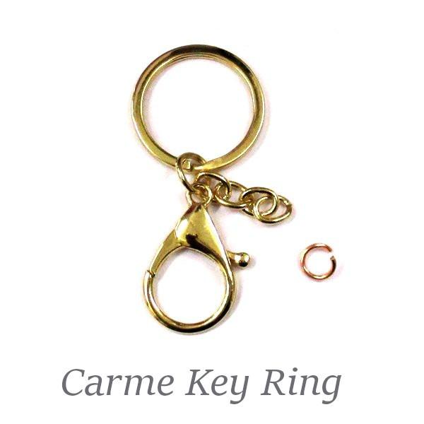 チャーム キーリング チェーンタイプ ゴールド 丸カン付 バッグチャーム 手作り Z40 | ブランド登録なし