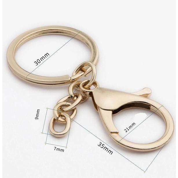 チャーム キーリング チェーンタイプ ピンクゴールド 丸カン付 バッグチャーム 手作り Z38 | ブランド登録なし | 01