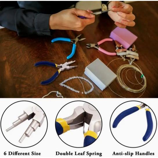 ジュエリープライヤー ベイルメイキングプライヤー 滑り止めコンフォートグリップハンドル付き ループと丸カン作成ツール 成形ツール |  | 03